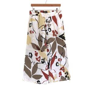 NWOT Tahari 100% Linen Leaf Pattern Cropped Wide Leg Pants Size S and XL